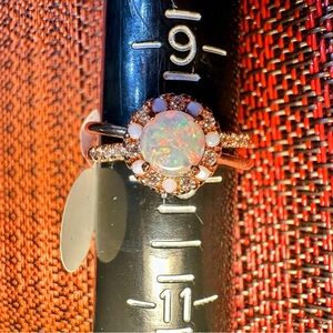 Fragrant Jewels Iridescent Opal and Copper Ring